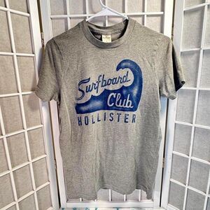 Hollister-co Grey and Blue T-shirt